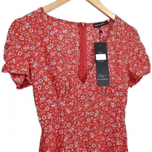 Nwt Sundae Muse Gabriella Floral Mini Dress Red Size 2 - Picture 4 of 15